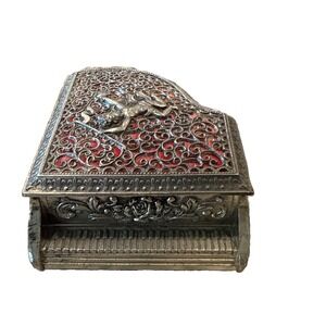Vintage Silver Plated Sankyo Grand Piano Jewelry/Trinket Music Box